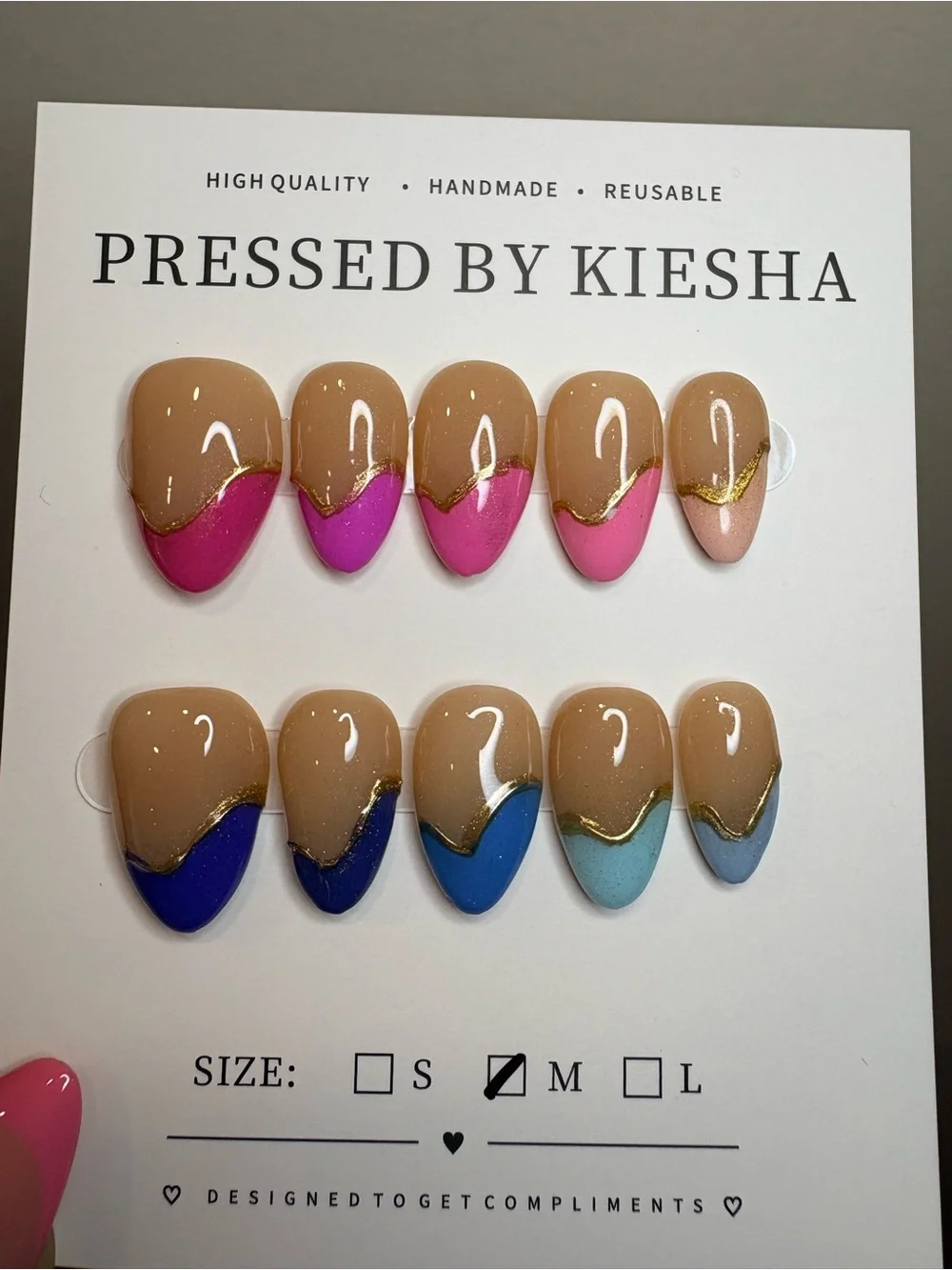 Pressed by Kiesha Neutral & Color Block Pressed Nails